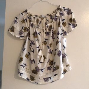 floral short sleeve top